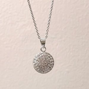 Sterling Silver cubic zirconium illusion necklace 16”
